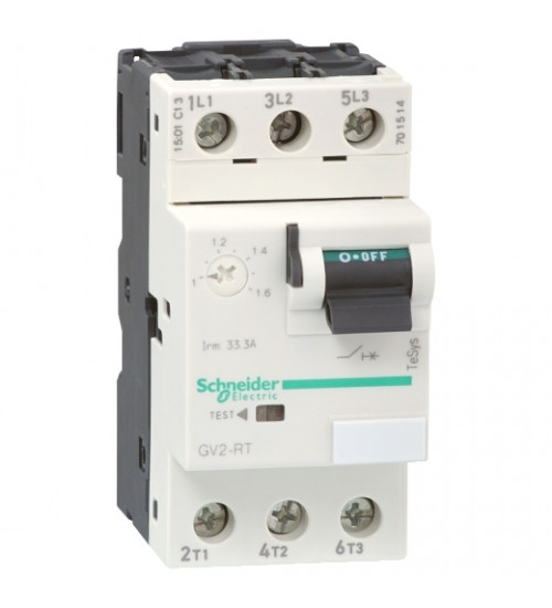 Schneider Electric GV2RT08 - Motor circuit breaker, TeSys GV2, 3P, 2.5-4 A, thermal magnetic, screw clamp terminals
