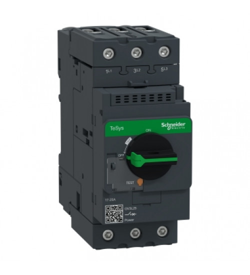 Schneider Electric GV3L25 - Motor circuit breaker, TeSys GV3, 3P, 25 A, magnetic, rotary handle, EverLink terminals