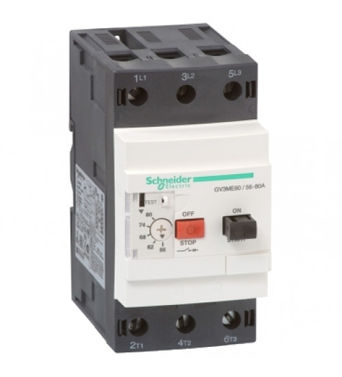 Schneider Electric GV3ME80 - Motor circuit breaker, TeSys GV3, 3P, 56-80 A, thermal magnetic, screw clamp terminals