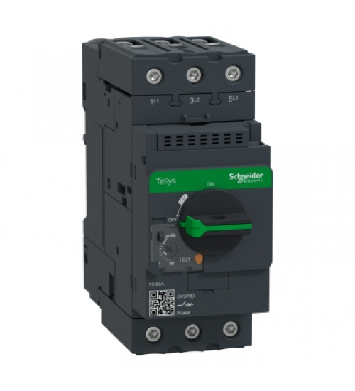 Schneider Electric GV3P80 - Motor circuit breaker, TeSys GV3, 3P, 70-80 A, thermal magnetic, EverLink terminals