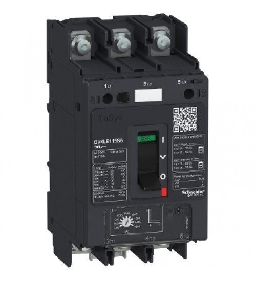 Schneider Electric GV4LE07N6 - Motor circuit breaker, TeSys GV4, 3P, 7 A, Icu 50 kA, magnetic, lugs terminals