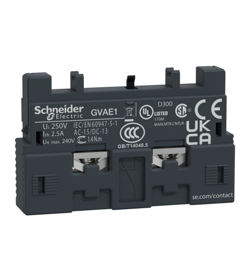 Schneider Electric GVAE1 - TeSys GV2 & GV3 - auxiliary contact - 1 NO/NC