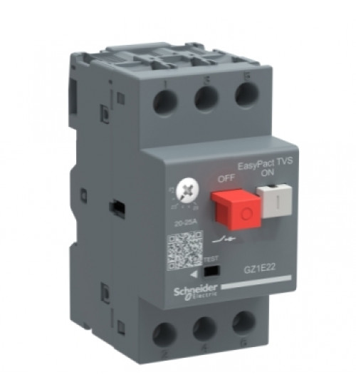 GZ1LE07 - Motor circuit breaker, EasyTeSys Power, GZ1LE, 3P, push - botton, 2.5A, magnetic trip AC Schneider Electric