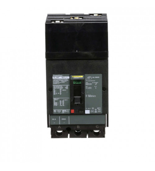HLA36090 - Circuit breaker, PowerPacT H, 90A, 3 pole, 600VAC, 50kA, I - Line, thermal magnetic, 80%, ABC | Schneider Electric