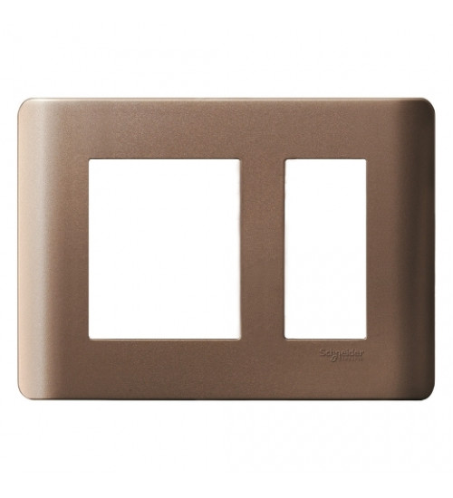 Schneider Electric IN8403C(SZ) - Cover frame, ZENcelo, with fixing frame, 3 module, silver bronze