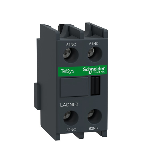 Schneider Electric LADN02 - Auxiliary contact block, TeSys D, 2NC, front mounting, screw clamp terminals
