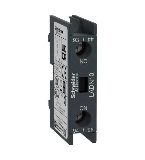 Schneider Electric LADN10 - Auxiliary contact block, TeSys D, 1NO, front mounting, screw clamp terminals