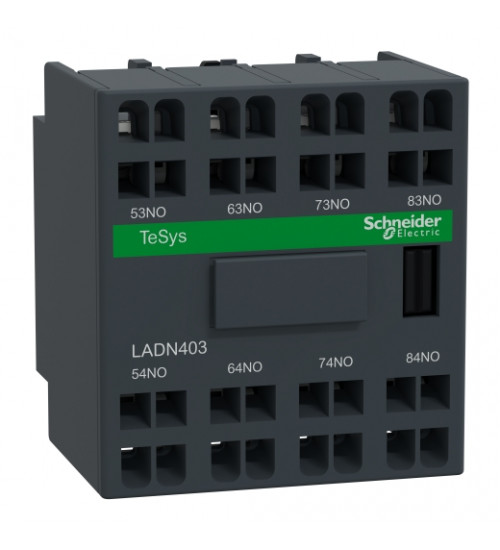 Schneider Electric LADN403 - Auxiliary contact block, TeSys D, 4NO, front mounting, spring terminals