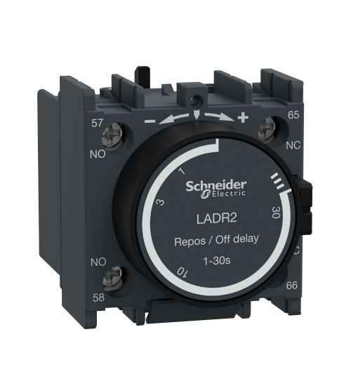 Schneider Electric LADR2 - TeSys D - time delay auxiliary contact block - 1 NO + 1 NC screw clamp terminals