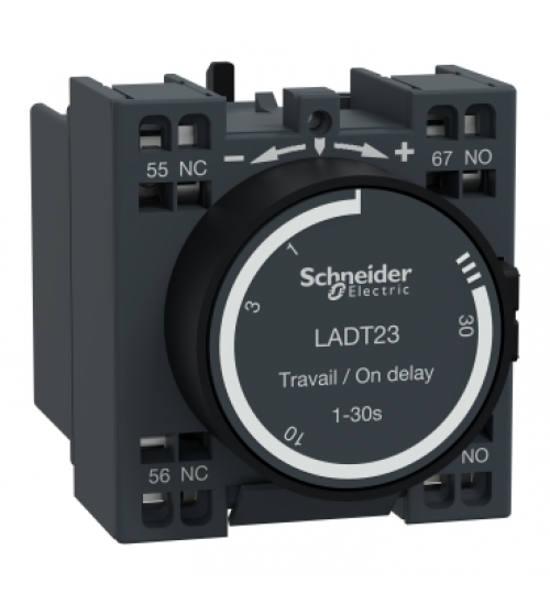 LADT23 - TeSys D - time delay auxiliary contact block - 1 NO + 1 NC spring terminals - Schneider Electric
