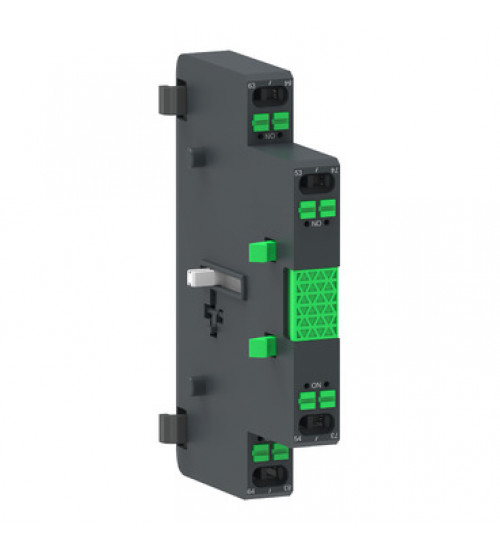 Schneider Electric LAG8N203 - Auxiliary contact block,TeSys Giga contactor,2NO,lateral face side mounting,push-in terminals