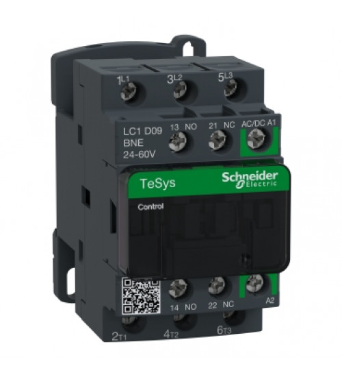 Schneider Electric LC1D09BNE - TeSys D contactor 3P 9A AC-3 up to 440V coil 24-60V AC/DC