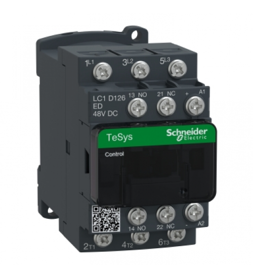 LC1D126ED - TeSys D contactor - 3P(3 NO) - AC-3 - <= 440 V 12 A - 48 V DC coil - Schneider Electric