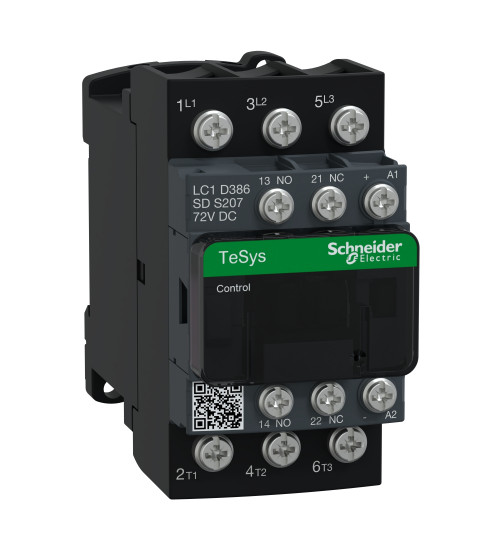 Schneider Electric LC1D386SDS207 - TeSys D contactor S207 - 3P (3NO) AC-3 38A440V - coil 72V DC