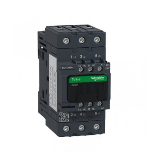 Schneider Electric LC1D65ABD - TeSys D contactor - 3P(3 NO) - AC-3 - 440 V 65 A - 24 V DC standard coil