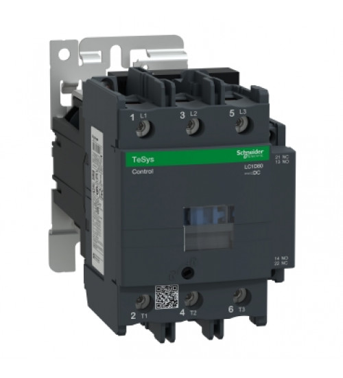 Schneider Electric LC1D80BD - TeSys D contactor - 3P(3 NO) - AC-3 - 440 V 80 A - 24 V DC standard coil