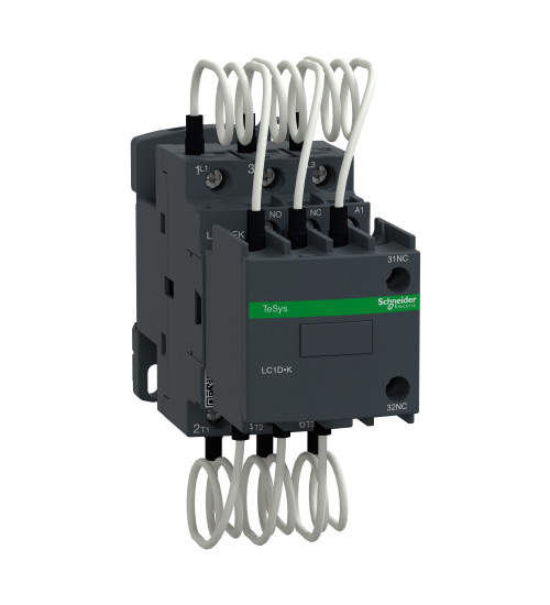 Schneider Electric LC1DFKF7 - Capacitor contactor, TeSys D, 12.5 kVAR at 400 V/50 Hz, coil 110 V AC 50/60 Hz