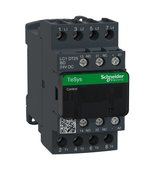 Schneider Electric LC1DT25BD - TeSys D contactor - 4P(4 NO) - AC-1 - 440 V 25 A - 24 V DC standard coil