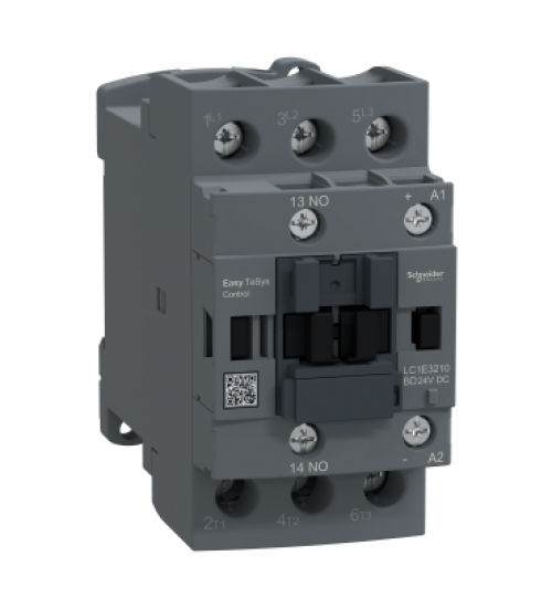 LC1E3210BD - Contactor,Easy TeSys Control,LC1E,3P(3NO),AC-3/AC-3e,<=440V,32A,24V DC coil,1 NO auxiliary contact - Schneider Electric