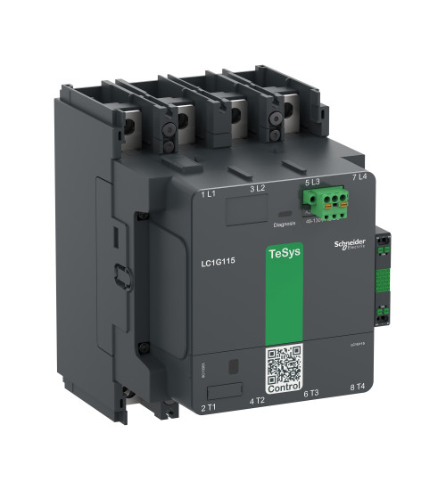 Schneider Electric LC1G1504KUEN - High power contactor, TeSys Giga, 4 pole (4NO), AC-1 <=440V 275A, standard version, 100â¦250V wide band AC/DC coil