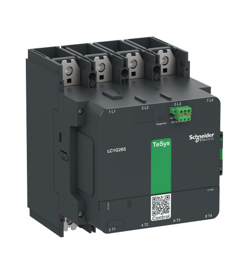 Schneider Electric LC1G3304KUEN - High power contactor, TeSys Giga, 4 pole (4NO), AC-1 <=440V 440A, standard version, 100â¦250V wide band AC/DC coil