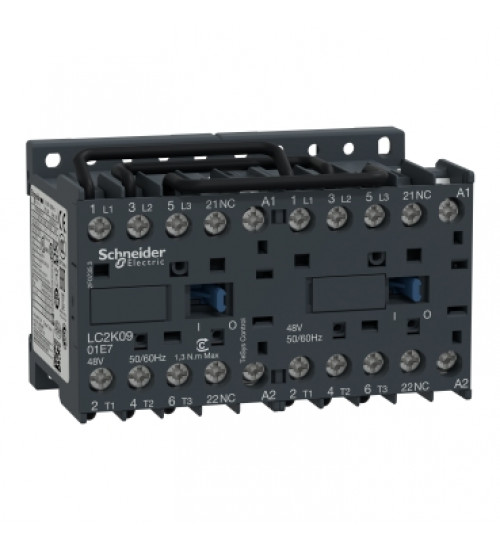 Schneider Electric LC2K0901B7 - TeSys K reversing contactor - 3P - AC-3 440 V 9 A - 1 NC - 24 V AC coil