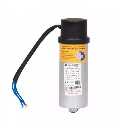 Lauritz Knudsen LTCCF302B2 Standard Duty Cylindrical Capacitor 2 kVAr 440 VAC