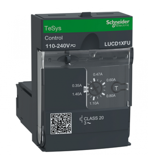 LUCD1XFU - Advanced control unit, TeSys U, 0.35-1.4A, 3P motors, protection & diagnostic, class 20, coil 110-240V AC/DC - Schneider Electric