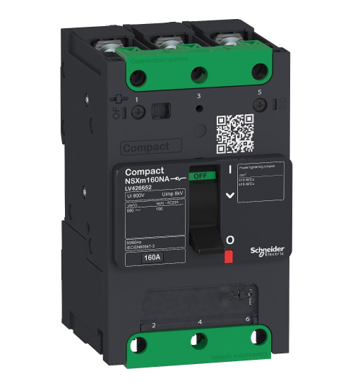Schneider Electric LV426652 - switch disconnector Compact NSXm NA, 3P, 160A rating, compression lugs and busbar connectors