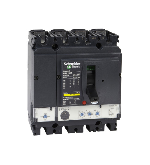 Schneider Electric LV430750 - circuit breaker Compact NSX160B, 25 kA at 415 VAC, Micrologic 2.2 trip unit 160 A, 4 poles 4d