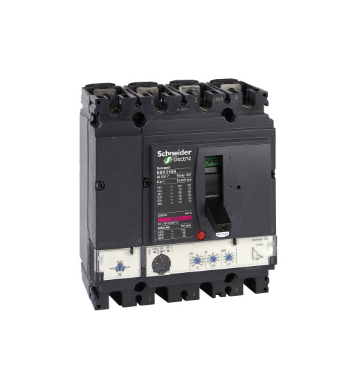 Schneider Electric LV430800 - circuit breaker Compact NSX160H, 70 kA at 415 VAC, Micrologic 2.2 trip unit 160 A, 4 poles 4d