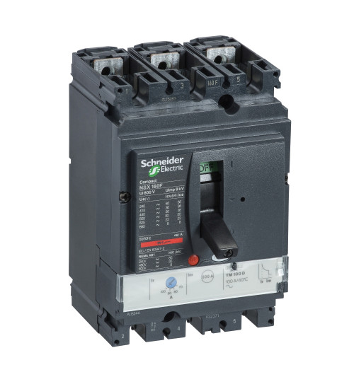 Schneider Electric LV430840 - circuit breaker Compact NSX160N, 50 kA at 415 VAC, TMD trip unit 160 A, 3 poles 3d