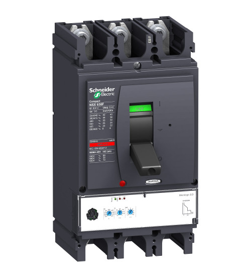 Schneider Electric LV432876 - circuit breaker Compact NSX630F, 36 kA at 415 VAC, Micrologic 2.3 trip unit 630 A, 3 poles 3d
