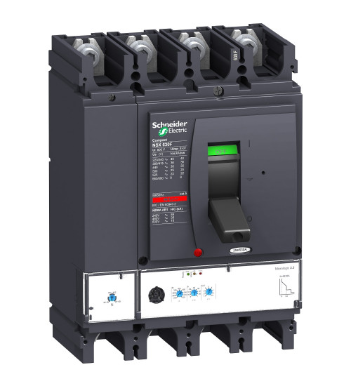 Schneider Electric LV432894 - circuit breaker Compact NSX630N, 50 kA at 415 VAC, Micrologic 2.3 trip unit 630 A, 4 poles 4d