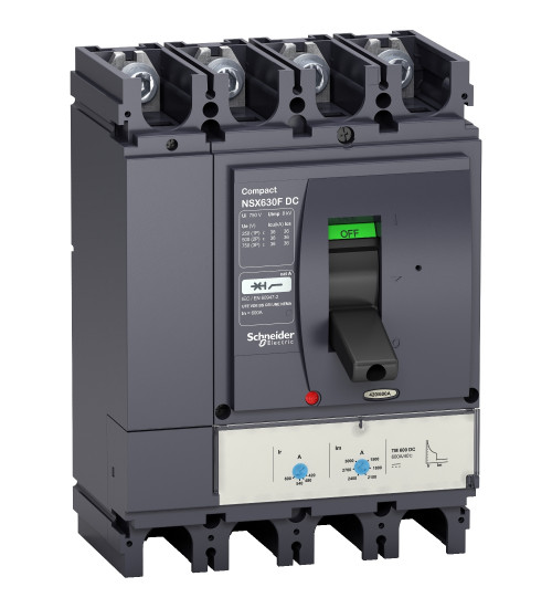 Schneider Electric LV438262 - circuit breaker Compact NSX400F DC, 36 kA at 750 VDC, TM-DC trip unit, 400 A rating, 4 poles