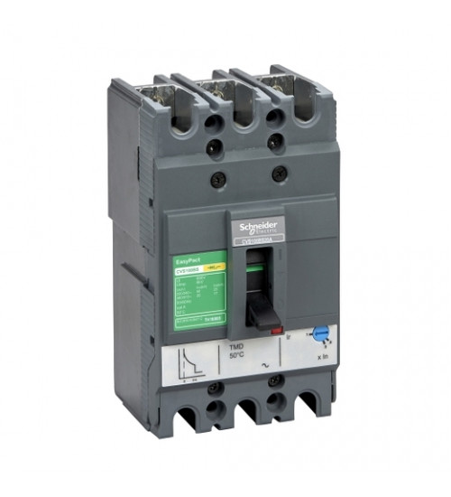 LV510935 - circuit breaker Easy Pact CVS100BS, 25kA at 415V AC, 50A rating thermal magnetic TM - D trip unit, 3P 3d - Schneider Electric