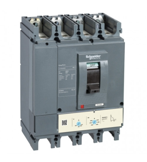 Schneider Electric LV540506 - circuit breaker EasyPact CVS400F, 36 kA at 415 VAC, 400 A rating ETS 2.3 electronic trip unit, 4P 4d