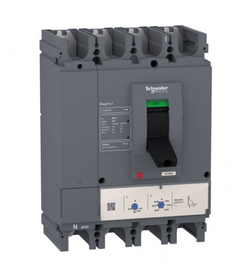 Schneider Electric LV563320 - Circuit breaker, EasyPact CVS630N, 50kA at 415VAC, 630A, TMD trip unit, 4P 3d