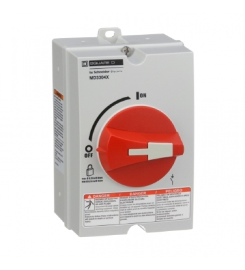 MD3304X - MOTOR DISCONNECT, 3 POLE, 30 AMP, 4X ENC MD3304X - MOTOR DISCONNECT, 3 POLE, 30 AMP, 4X ENC