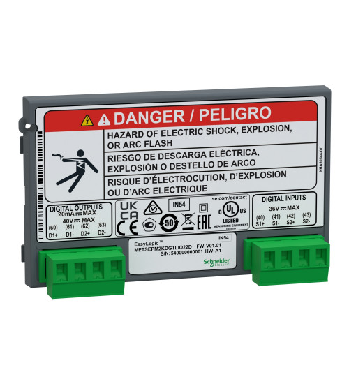 METSEPM2KDGTLIO22D - EasyLogic PM2X30 - I/O Module - Digital - 2 Inputs + 2 outputs - Schneider Electric