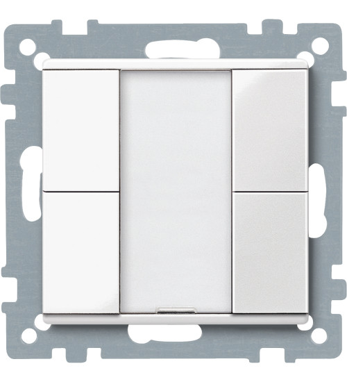Schneider Electric MTN617219 - Push-button, 2-gang plus, polar white, glossy, System M
