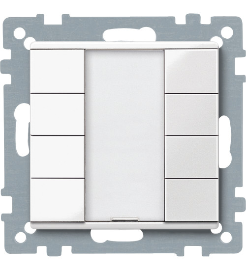 Schneider Electric MTN617419 - Push-button, 4-gang plus, polar white, glossy, System M