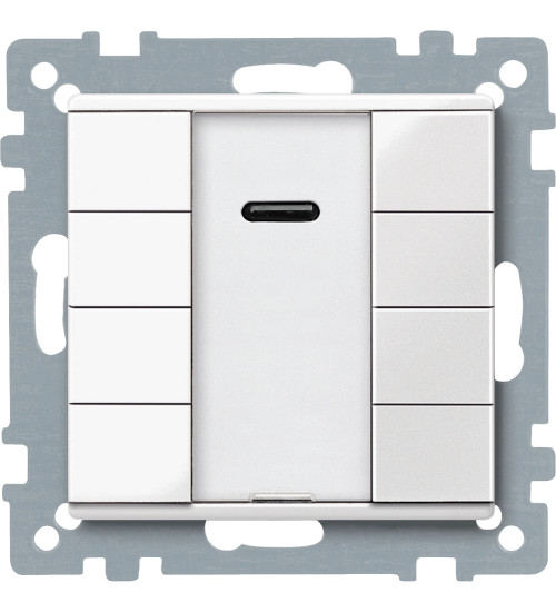 Schneider Electric MTN617519 - Push-button, 4-gang plus with IR receiver, polar white, glossy, System M