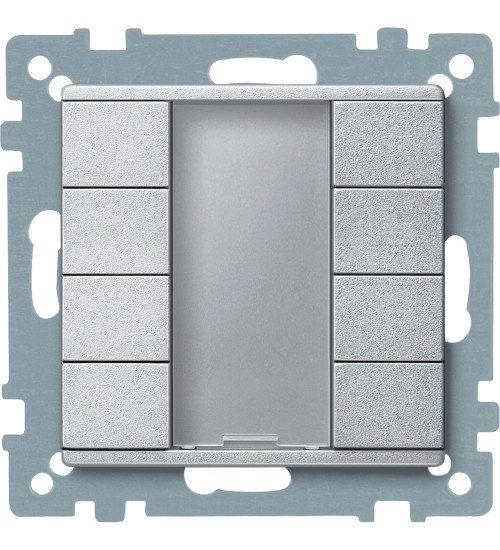 Schneider Electric MTN627860 - Push-button, 4-gang plus, aluminium, System M