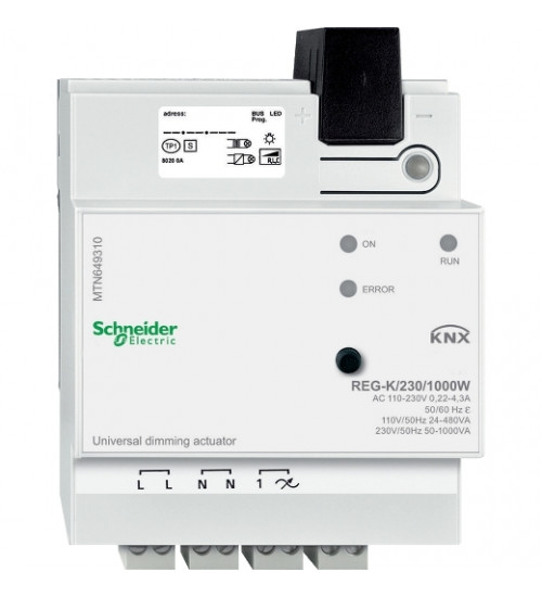 Schneider Electric MTN649310 - Universal dimming actuator REG-K/230/1000 W, light grey