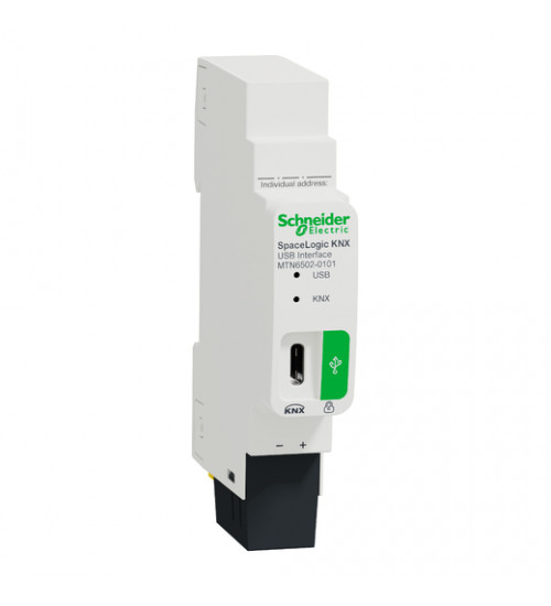 Schneider Electric MTN6502-0101 - USB Interface, SpaceLogic KNX, USB type C, DIN rail, white