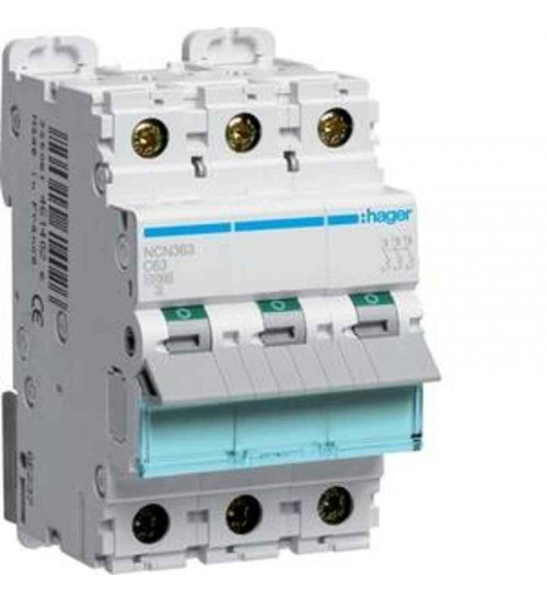 63A, 3 Module 3P Curve- C Breaking Capacity-10kA Type- NCN MCB 63A, 3 Module 3P Curve- C Breaking Capacity-10kA Type- NCN MCB