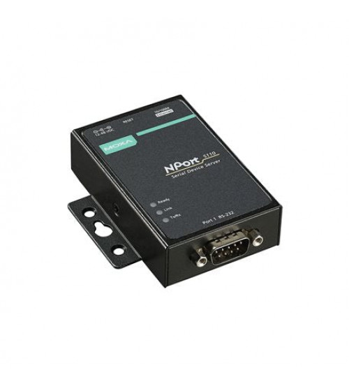 NPort 5110-T, 1-port RS-232 device server, -40 to 75°C operating temperature