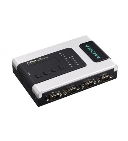 NPort 6450-T, 4-port secure device server, RS-232/422/485 to Ethernet, -40 to 75°C operating temperature NPort 6450-T, 4-port secure device server, RS-232/422/485 to Ethernet, -40 to 75°C operating temperature