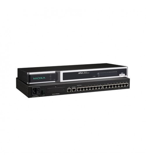NPort 6650-16-T, 16-port RS-232/422/485 to Ethernet secure terminal server, -40 to 75°C operating temperature, 100 to 240 VAC input NPort 6650-16-T, 16-port RS-232/422/485 to Ethernet secure terminal server, -40 to 75°C operating temperature, 100 to 240 VAC input